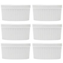 Conjunto 6 Ramequins de Porcelana Classic Branco 8,5cm x 5cm - Lyor