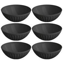 Conjunto 6 Saladeiras Tigelas Pretas 1L Plástico Uz Salada S Conjunto 6 Saladeiras Tigelas Pretas 1L Plástico Uz Salada S