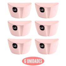 Conjunto 6 Saleiros Solido Rosa 500ml UZ Livre de BPA