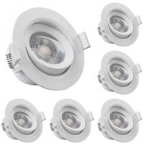 Conjunto 6 Spot Led Redondo Embutir 3W Branco Frio 6500k Bivolt - Luz Fria e Econômica com Alta Durabilidade Conjunto 6 Spot Led Redondo Embutir 3W Branco Frio 6500k Bivolt - Luz Fria e Econômica com Alta Durabilidade