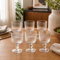 Conjunto 6 Taça Vidro Servir Vinho Jantar Copo Bebida Recipiente Presente Casa Cozinha Drinks Conjunto 6 Taça Vidro Servir Vinho Jantar Copo Bebida Recipiente Presente Casa Cozinha Drinks