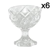 Conjunto 6 Taças 170ml Sobremesa Cristal Deli Diamond - Lyor