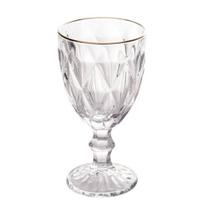 Conjunto 6 taças 325 ml para água c/ fio de ouro Diamond 7986 - Lyor