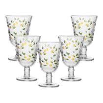 Conjunto 6 Taças Água Cristal Limão Siciliano Pintada à Mão