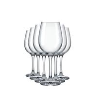 Conjunto 6 Taças Barone 385ml Para Vinhos Bojo Amplo Vidro Nadir
