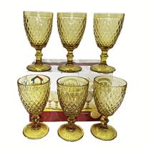 Conjunto 6 Taças Bico De Abacaxi 300ml Em Vidro Cor Âmbar Conjunto 6 Taças Bico De Abacaxi 300ml Em Vidro Cor Âmbar