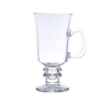 Conjunto 6 taças cappuccino pequeno com alça e pé de vidro transparente 114 ml - lyor 6629