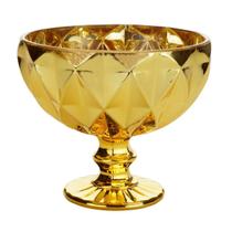 Conjunto 6 Taças Coupe Para Champagne Diamond De Vidro Dourado 310ml