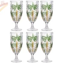 Conjunto 6 Taças De 450ml Cristal Wolff Palm Tree Coqueiros
