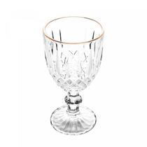 Conjunto 6 Taças de Água de Vidro com Fio Dourado Greek 345ml 35692 - Wolff