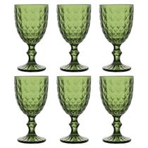 Conjunto 6 Taças de Água de Vidro Roman Verde 345ml 28786 - Wolff