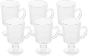 Conjunto 6 Taças de Cappuccino de Vidro com Alça e Pé 115ml Lyor