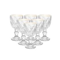Conjunto 6 Taças de Licor Vidro Fio de Ouro Diamond 65ml - Lyor Conjunto 6 Taças de Licor Vidro Fio de Ouro Diamond 65ml - Lyor