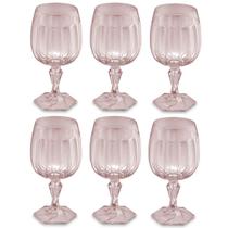 Conjunto 6 Taças de Plástico 350ml para Água Suco Drinks UZ Translúcido