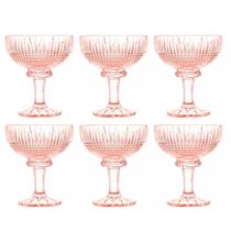 Conjunto 6 Taças de Sobremesa de Cristal Queen Rosa 260ml 28338 - Wolff - LYOR, WOLFF, ROJEMAC