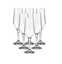 Conjunto 6 Taças de Vidro Cristalino Buffet 186ml Espumante Champagne Nadir
