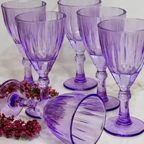 Conjunto 6 Taças de Vidro Lilac/Lilás 300ml - Vencedor