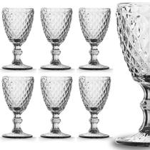 Conjunto 6 Taças de Vidro para Água Gin Vinho Suco Bico de Abacaxi 340ml