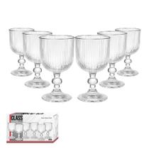 Conjunto 6 Taças de Vidro Stripe Clear - 280ml Class Home Conjunto 6 Taças de Vidro Stripe Clear - 280ml Class Home