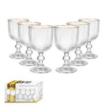 Conjunto 6 Taças de Vidro Stripe Clear - 280ml Class Home Conjunto 6 Taças de Vidro Stripe Clear - 280ml Class Home