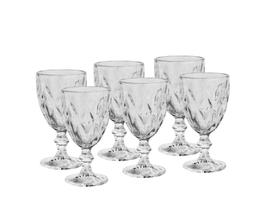 Conjunto 6 Taças de Vinho de Vidro Diamond 265 ml Lyor