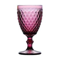 Conjunto 6 taças de vinho de vidro roxo - 8,1 cm x 15,5 cm Conjunto 6 taças de vinho de vidro roxo - 8,1 cm x 15,5 cm