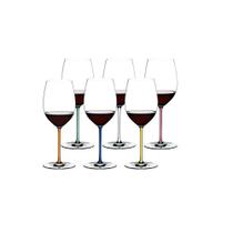 Conjunto 6 Taças de Vinho Fatto a Mano Haste Colorida Riedel