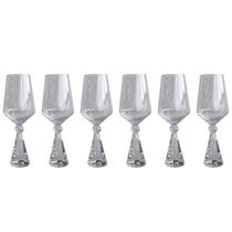 Conjunto 6 Taças Diamond de Vidro com Base de Cristal Transparente 595ml BJ0030 BTC Conjunto 6 Taças Diamond de Vidro com Base de Cristal Transparente 595ml BJ0030 BTC