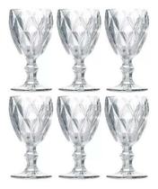 Conjunto 6 Taças Diamond Vidro Transparente - 240Ml - Casambiente