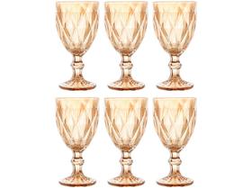Conjunto 6 Taças P/Água de Vidro Sodo-Cálcico Diamond Ambar Metalizado Lyor Conjunto 6 Taças P/Água de Vidro Sodo-Cálcico Diamond Ambar Metalizado Lyor