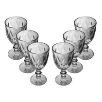 CONJUNTO 6 TACAS PARA AGUA DE VIDRO CINZA METALIZADO 325ml CONJUNTO 6 TACAS PARA AGUA DE VIDRO CINZA METALIZADO 325ml