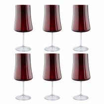 Conjunto 6 Taças para Água Xtra em Cristal Ecológico 560ml Vermelho Bold Bohemia Crystais