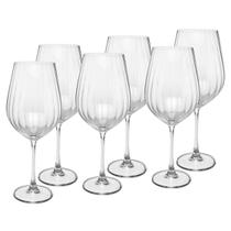 Conjunto 6 taças para vinho de cristal ecológico columba optic 650ml