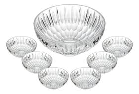 Conjunto 6 Taças Sobremesa 250ml E Bowl De Vidro Raios Wolff