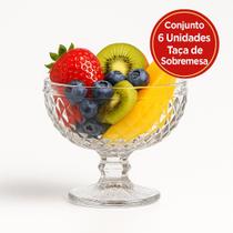 Conjunto 6 Taças Sobremesa Vidro Bico de Abacaxi 300ml Design Clássico Elegante Requintado LavaLouças Mousses Sorvetes