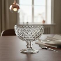 Conjunto 6 Taças Sobremesa Vidro Bico de Abacaxi Cristal Transparente Mesa Servir Elegante Resistência Requinte Decoraçã