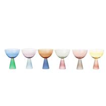 Conjunto 6 Taças Vidro base Cônica Colorido Linha Sintonia 350ml Conjunto 6 Taças Vidro base Cônica Colorido Linha Sintonia 350ml