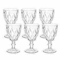 Conjunto 6 taças vidro diamond transparente 325ml Conjunto 6 taças vidro diamond transparente 325ml