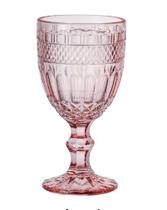 Conjunto 6 taças vidro p/água brand rosa 345ml bon gourmet