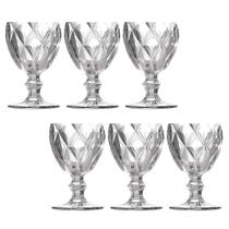 Conjunto 6 Taças Vinho Água Diamante Clear Vidro Class Home