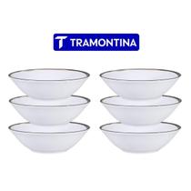 Conjunto 6 Tigelas Bowls Canyon Porcelana 18 cm Tramontina Conjunto 6 Tigelas Bowls Canyon Porcelana 18 cm Tramontina