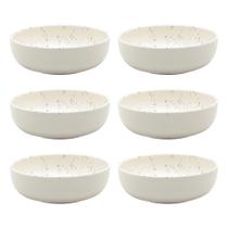 Conjunto 6 Tigelas Bowls De Cerâmica Oxford Flat Chuvisco 600ml Kit Completo