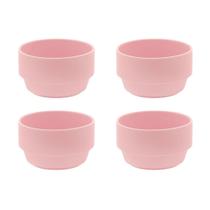 Conjunto 6 Tigelas Bowls De Cerâmica Oxford Rosa 550ml Kit Completo Conjunto 6 Tigelas Bowls De Cerâmica Oxford Rosa 550ml Kit Completo