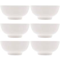 Conjunto 6 Tigelas Brancas de Porcelana 540ml Bowls Lyor Clean para Sopas Caldos Saladas