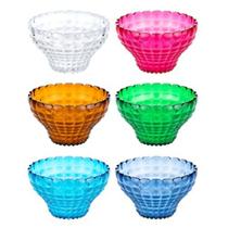 Conjunto 6 tigelas de sobremesa guzzini tiffany 300cm 12cm em acrilico colorido 22580352
