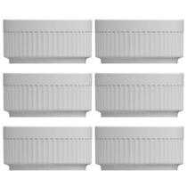 Conjunto 6 Tigelas Ramekins de Porcelana 50ml Canelados Germer Branco Conjunto 6 Tigelas Ramekins de Porcelana 50ml Canelados Germer Branco