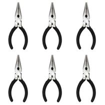 Conjunto 6 Unidades De Alicate Bico Meia Cana Artesanato Reto 4,5 Polegadas