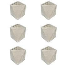 Conjunto 6 Vasos de concreto Artesanal Triangulos 10cm Cinza