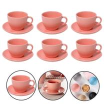 Conjunto 6 Xícaras Café Chá Com Pires 85ml Cerâmica Premium