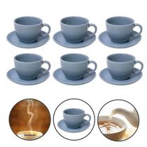Conjunto 6 Xícaras Café Chá Com Pires 85ml Cerâmica Premium